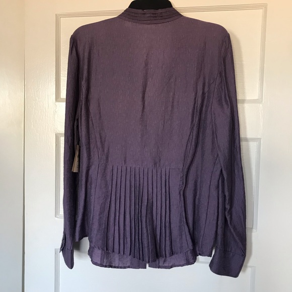 NEW Coldwater Creek Purple Ruffle blouse Woman's Size Large 14-16 - Picture 6 of 8